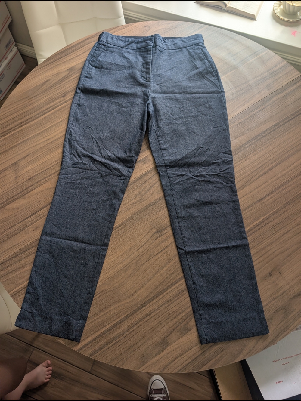 Zara Dark Navy Straight Leg Pants